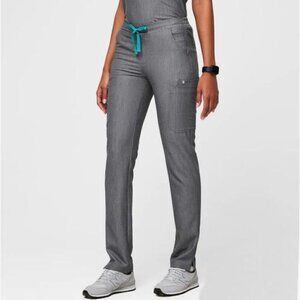Figs YOLA Skinny STRETCH Scrub Size L PANTS Technical Collection 10 POCKETS Gray